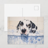 Dalmatian Dog Bath Time Painting Briefkaart (Voorkant / Achterkant)