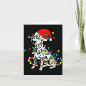 Dalmatian Dog Christmas Lights Santa Xmas Pet Dog Kaart (Voorkant)