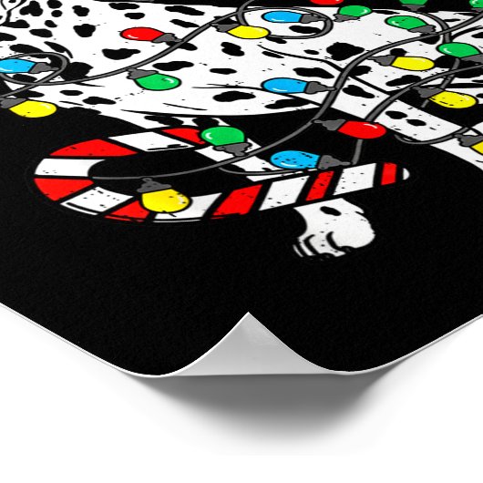 Dalmatian Dog Christmas Lights Santa Xmas Pet Dog Poster (Hoek)