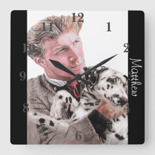Dalmatian Dog Dogs Art Animal Childs Nursery Clock Vierkante Klok