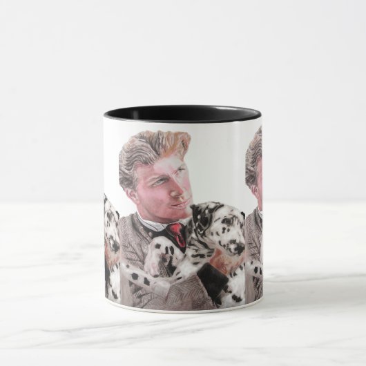 Dalmatian Dog Dogs schattige zwarte witte Mok (Midden)