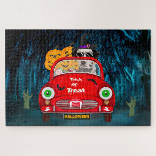 Dalmatian Dog Driving Car Scary Halloween Legpuzzel