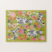 Dalmatian Dog Floral Puzzle Legpuzzel (Horizontaal)