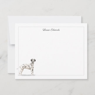 Dalmatian Dog Gray Border Personalized Notitiekaartje