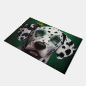 Dalmatian Dog in St. Patrick's Day Dress Deurmat (Schuin)
