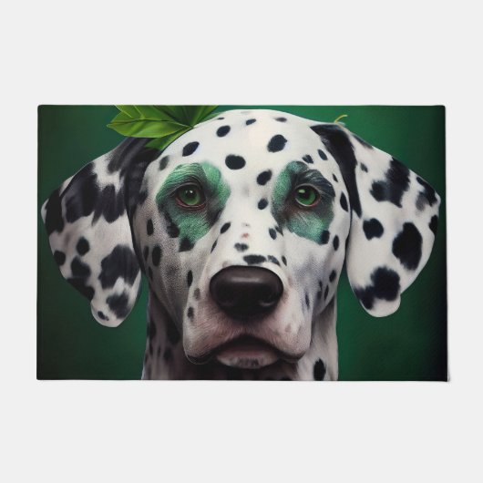 Dalmatian Dog in St. Patrick's Day Dress Deurmat (Voorkant)