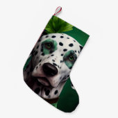 Dalmatian Dog in St. Patrick's Day Dress Kleine Kerstsok (Voorkant (Hangend))
