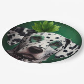 Dalmatian Dog in St. Patrick's Day Dress Papieren Bordje (Gekanteld)