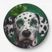 Dalmatian Dog in St. Patrick's Day Dress Papieren Bordje (Voorkant)