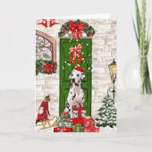 Dalmatian Dog Kerstmis Kaart (Voorkant)