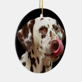 Dalmatian Dog Licking Keramisch Ornament (Rechts)