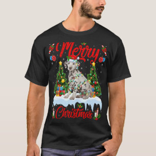 Dalmatian Dog Lights Xmas - kerstboom Santa Dalmat T-shirt