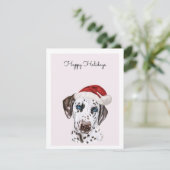Dalmatian Dog met Santa Hat Kaart (Staand voorkant)