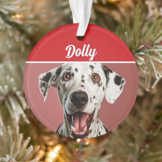 Dalmatian Dog Name Photo Holiday Christmas (Arbre)