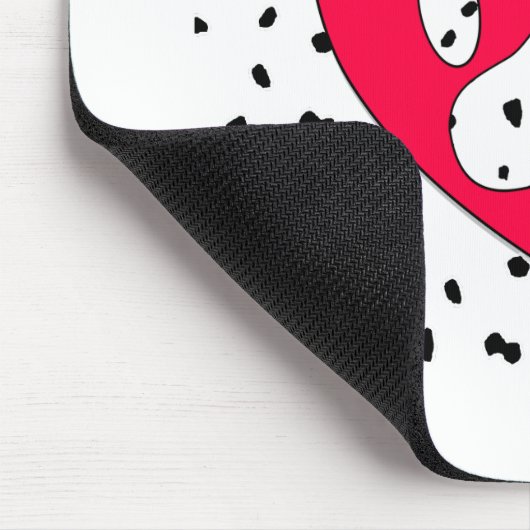 Dalmatian Dog Paw-afdrukken in rood hart Muismat (Hoek)