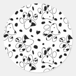 Dalmatian Dog Paw met spots Ronde Sticker