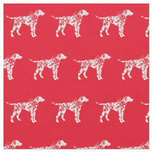 Dalmatian Dog Silhouette Pet Red Stof