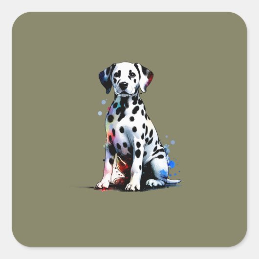 Dalmatian Dog Vierkante Sticker (Voorkant)