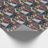 Dalmatian Dog With a Fire Hose Cadeaupapier (Hoek)