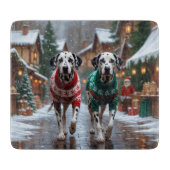 Dalmatian Dogs Christmas Snow Holiday Snijplank (Voorkant)