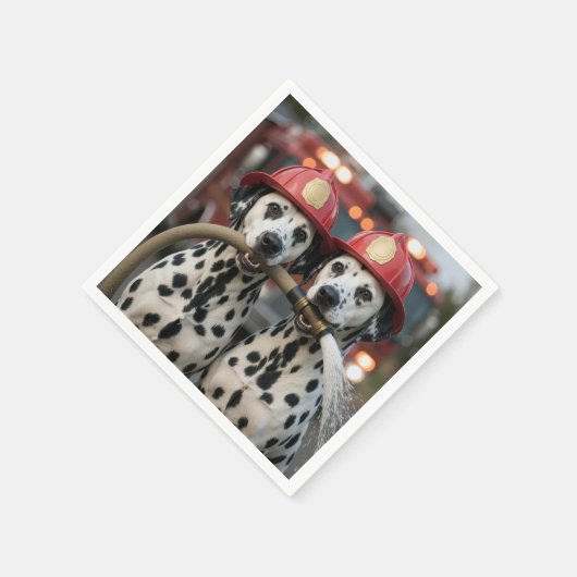 Dalmatian Dogs Holding a Fireman Hose Servet (Hoek)