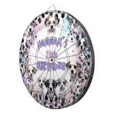 Dalmatian Dogs Purple Watercolor Birthday Party Dartbord (Voorkant Rechts)