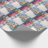 Dalmatian Festive Mailbox Christmas Art Cadeaupapier (Hoek)