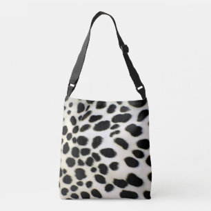 Dalmatian Fur past textiel zwart-wit aan Crossbody Tas