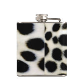 Dalmatian Fur past textiel zwart-wit aan Heupfles (Achterkant)