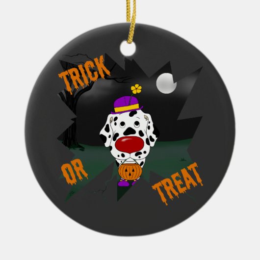 Dalmatian Halloween Clown Keramisch Ornament (Voorkant)