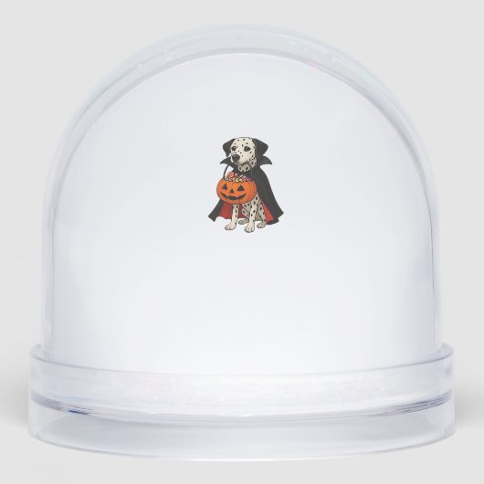 Dalmatian Halloween Vampire Dog with Pumpkin Baske (Avant)