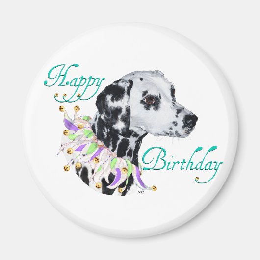 Dalmatian Happy Birthday Magneet (Voorkant)