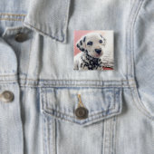 Dalmatian Heart Nose Vierkante Button 5,1 Cm (In situ)