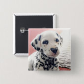 Dalmatian Heart Nose Vierkante Button 5,1 Cm (Voorkant /achterkant)