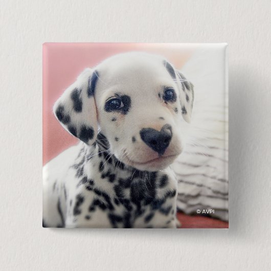 Dalmatian Heart Nose Vierkante Button 5,1 Cm (Voorkant)
