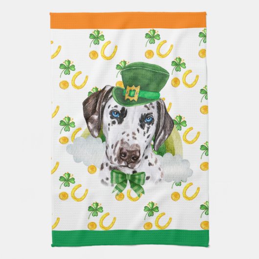 Dalmatian Holiday Home Decor St Patricks Day Theedoek (Verticaal)