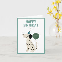 Dalmatian-hond verjaardagskaart met een groene en