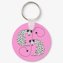 Dalmatian honden Metalen Cirkel Sleutelhanger