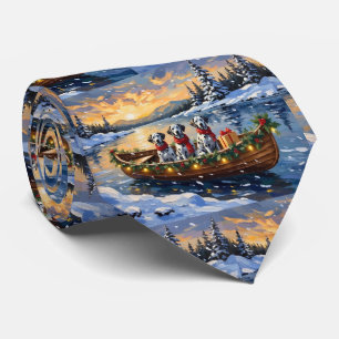 Dalmatian Kerstboot Vakantie Stropdas