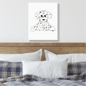Dalmatian knuffelhond tekenomtrek eenvoudig zwart canvas afdruk (Insitu (Slaapkamer))