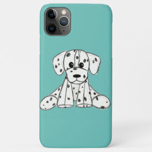 Dalmatian knuffelhond tekenomtrek eenvoudig zwart iPhone 11 pro max hoesje