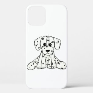 Dalmatian knuffelhond tekenomtrek eenvoudig zwart iPhone 12 pro hoesje