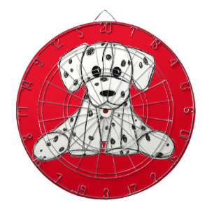 Dalmatian knuffelhond tekenomtrek eenvoudig zwart dartbord