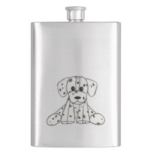 Dalmatian knuffelhond tekenomtrek eenvoudig zwart flacon