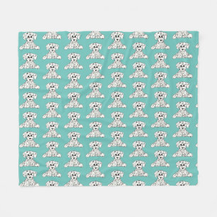 Dalmatian knuffelhond tekenomtrek eenvoudig zwart fleece deken