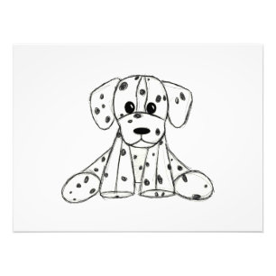 Dalmatian knuffelhond tekenomtrek eenvoudig zwart foto afdruk