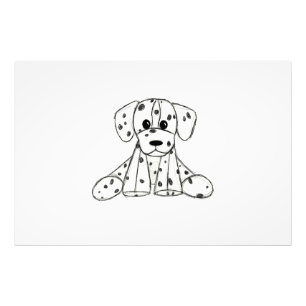Dalmatian knuffelhond tekenomtrek eenvoudig zwart foto afdruk