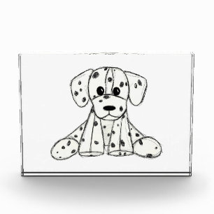 Dalmatian knuffelhond tekenomtrek eenvoudig zwart fotoblokken