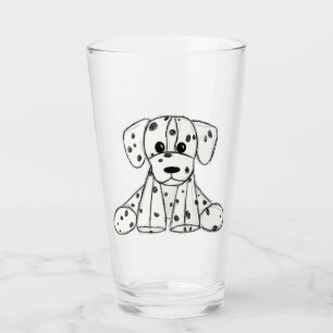 Dalmatian knuffelhond tekenomtrek eenvoudig zwart glas