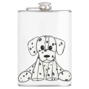 Dalmatian knuffelhond tekenomtrek eenvoudig zwart heupfles
